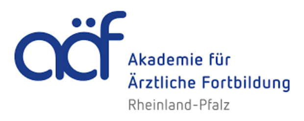 Logo der Akademie für Ärztliche Fortbildung mit aäf links und vollständigem Namen rechts
